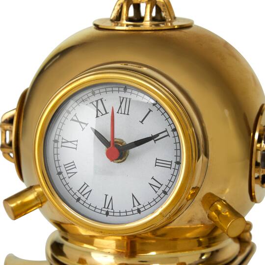 8" Brass Diver Helmet Clock